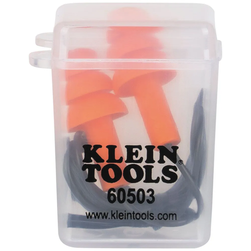 Klein 605036 Corded Earplugs, 6-Pair Pack