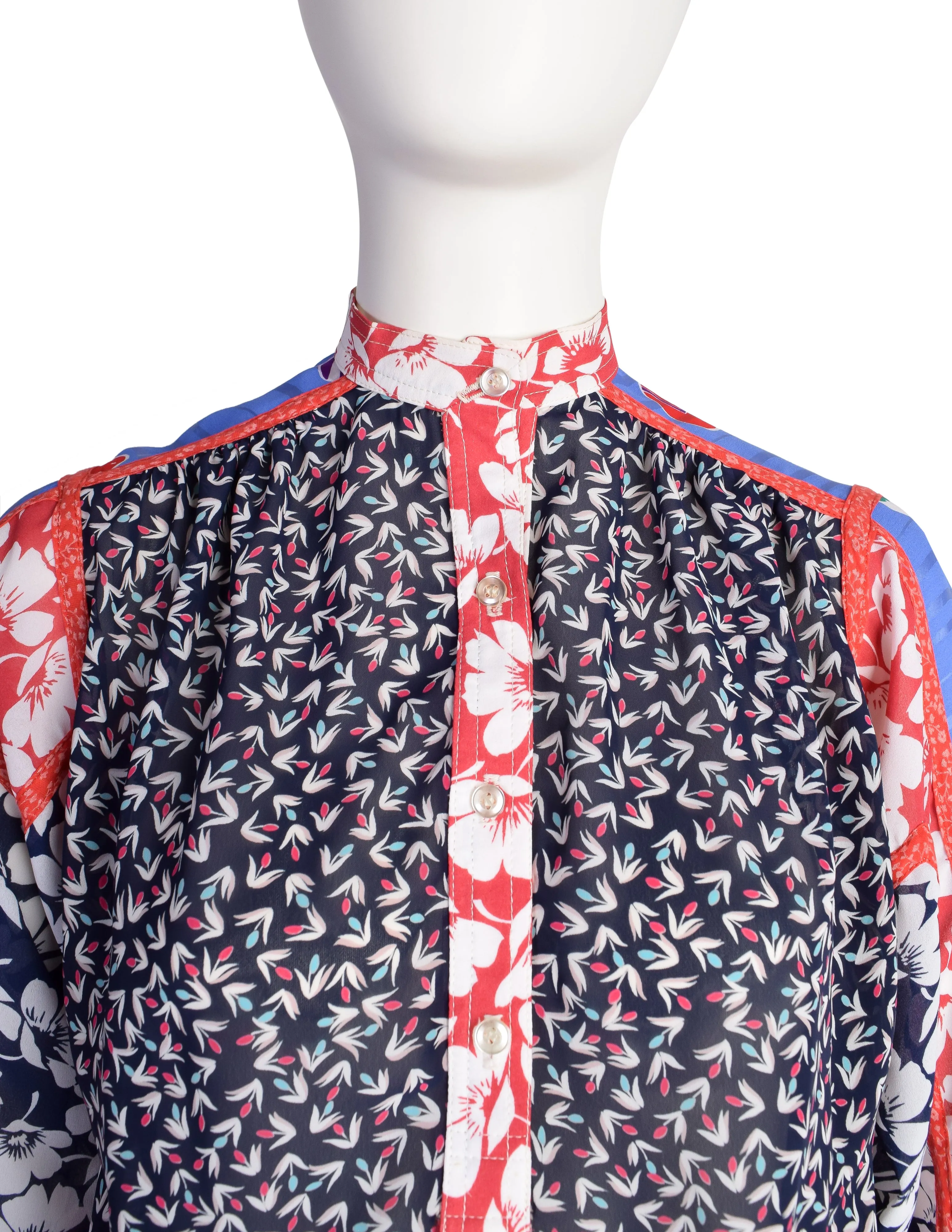 Koos van den Akker Vintage 1980s Mixed Print Patchwork Top and Skirt Ensemble