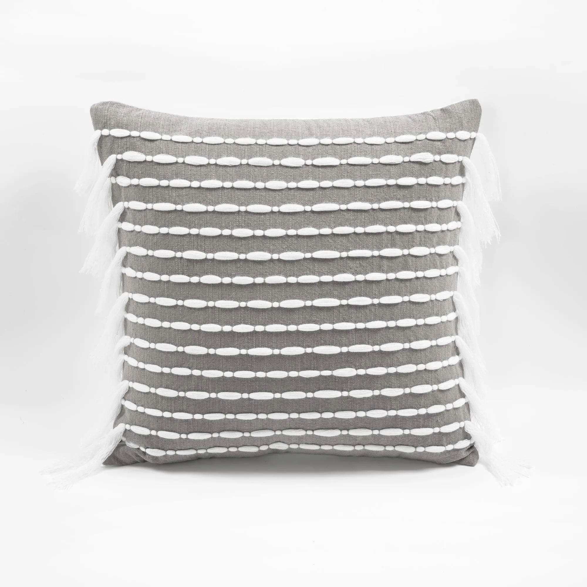 Linear Tassel Cotton Decorative Pillow Cover