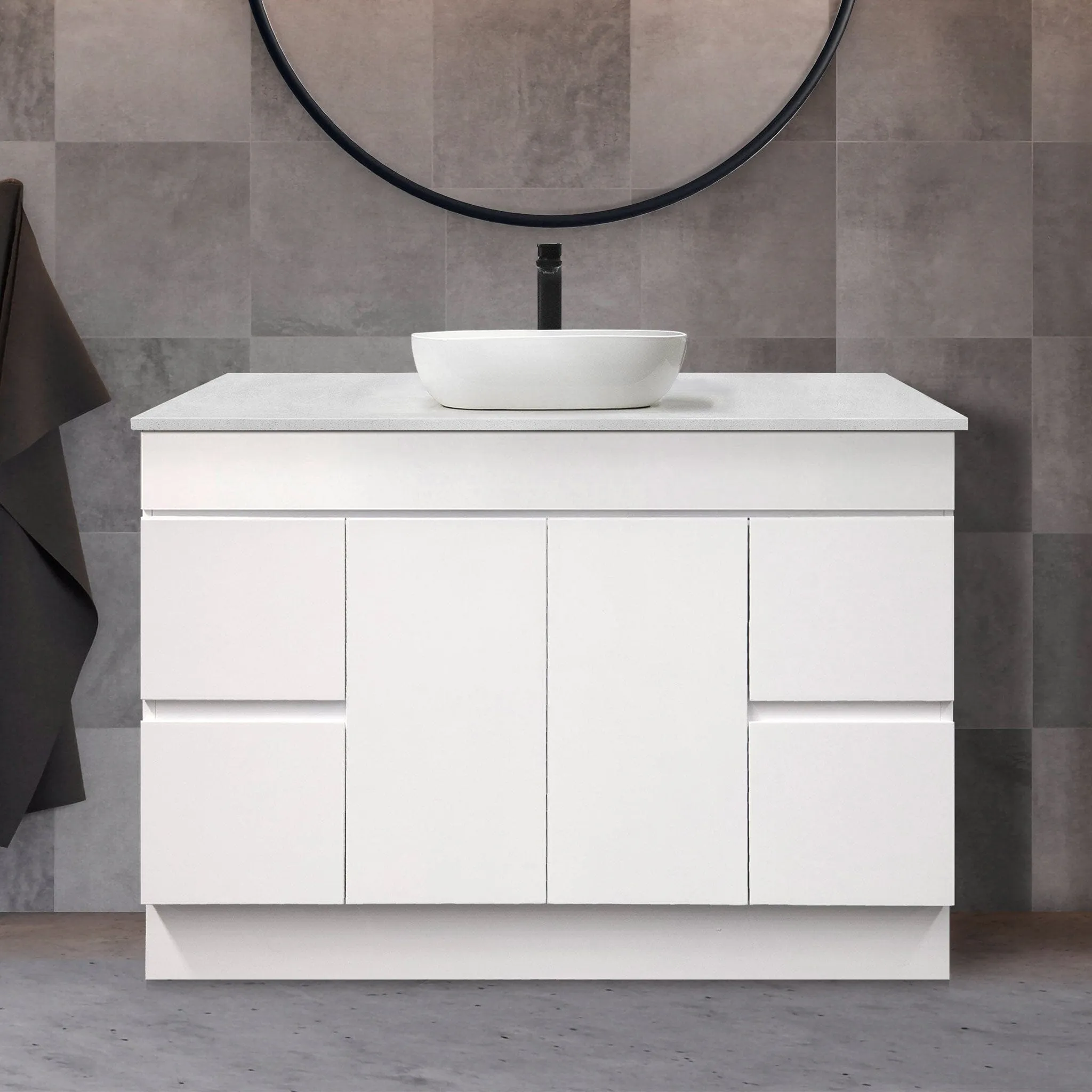 LUCA 1200mm Single Bowl Bathroom Vanity   Bliss Stone Top