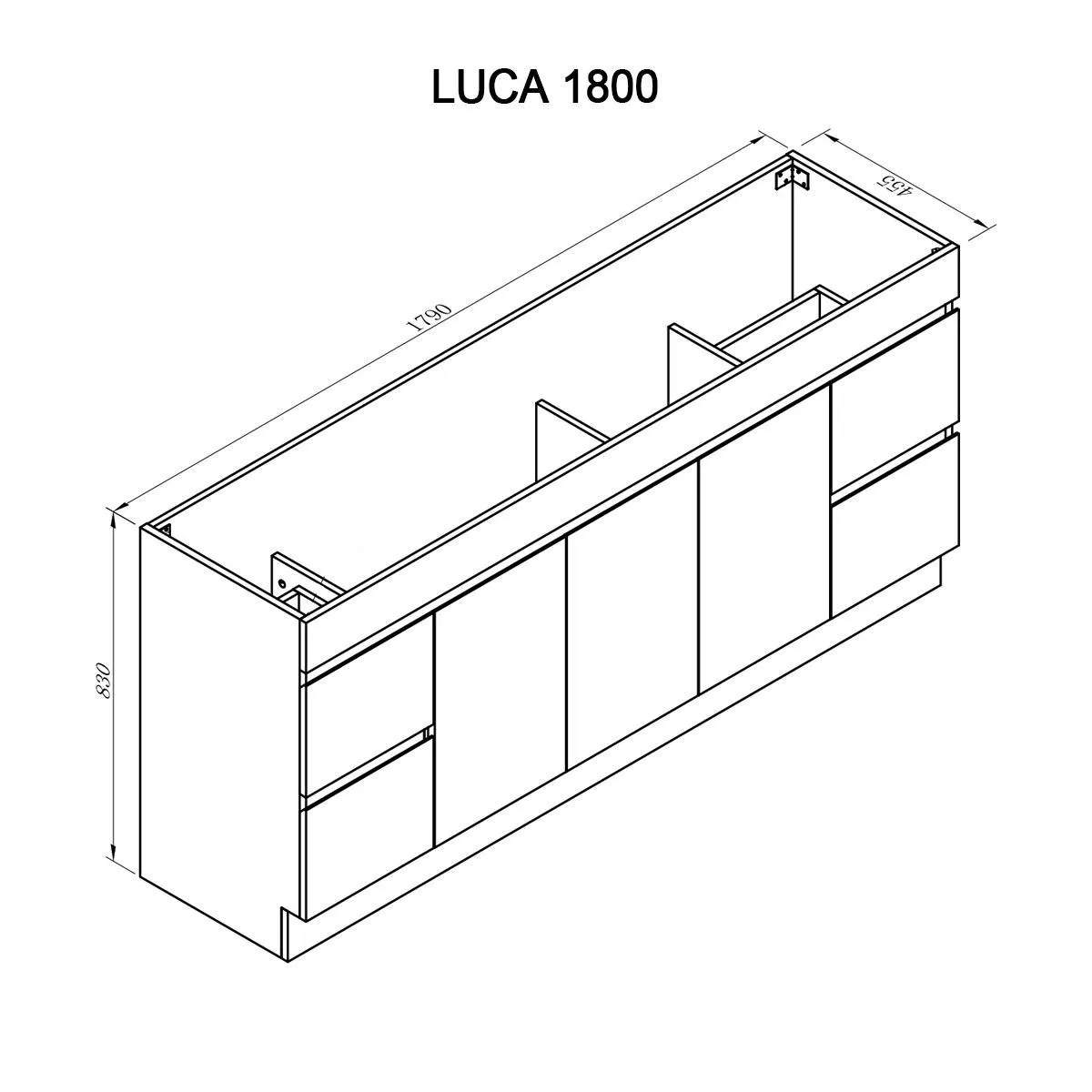 LUCA 1800mm Freestanding Bathroom Vanity