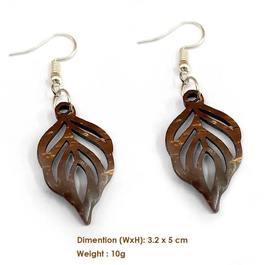 Lucky Leaf - Coconut Shell Earrings