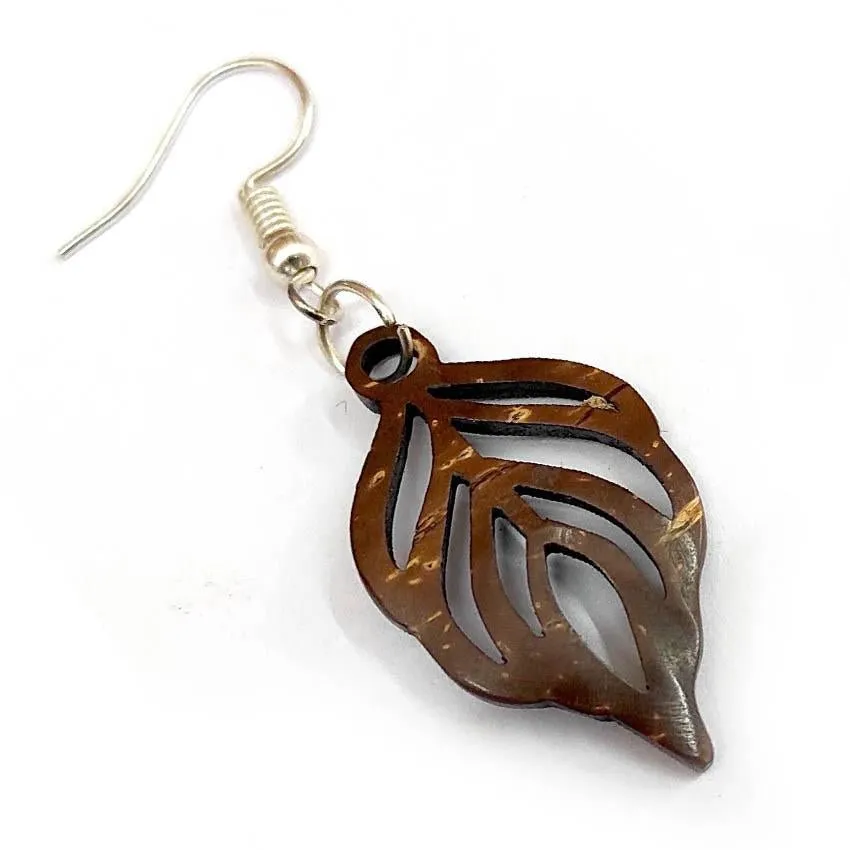 Lucky Leaf - Coconut Shell Earrings