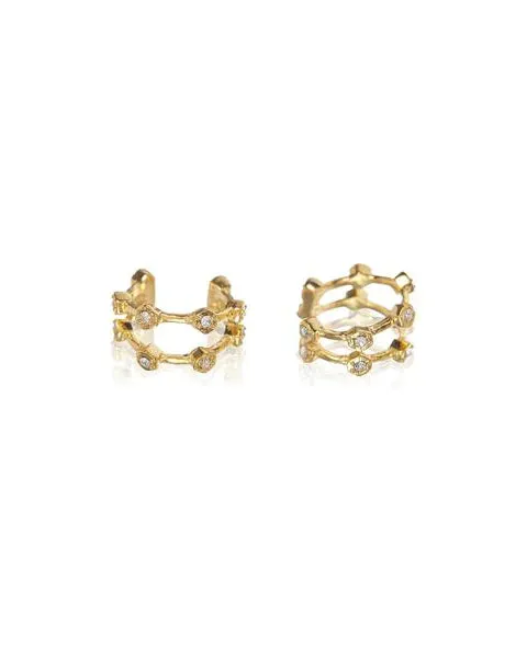 LUV AJ - Pave Hex Ear Cuff in Gold