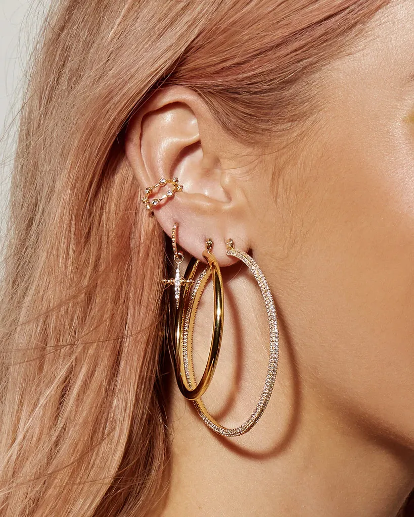 LUV AJ - Pave Hex Ear Cuff in Gold