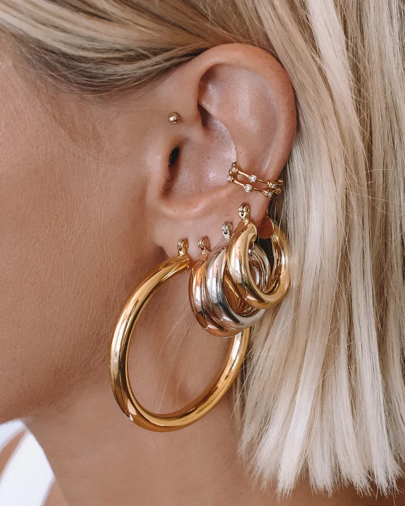 LUV AJ - Pave Hex Ear Cuff in Gold