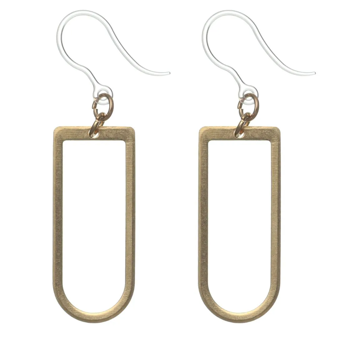 Metallic Minimalist Dangles Hypoallergenic Earrings for Sensitive Ears Made with Plastic Posts