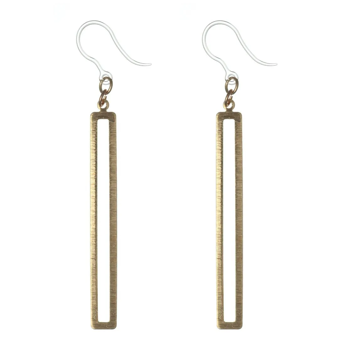 Metallic Minimalist Dangles Hypoallergenic Earrings for Sensitive Ears Made with Plastic Posts