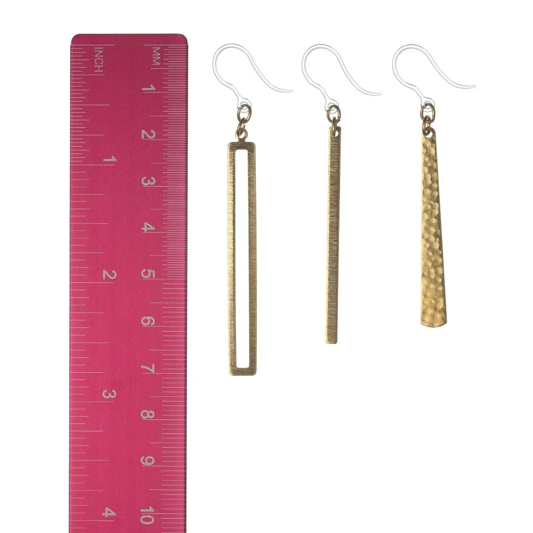 Metallic Minimalist Dangles Hypoallergenic Earrings for Sensitive Ears Made with Plastic Posts