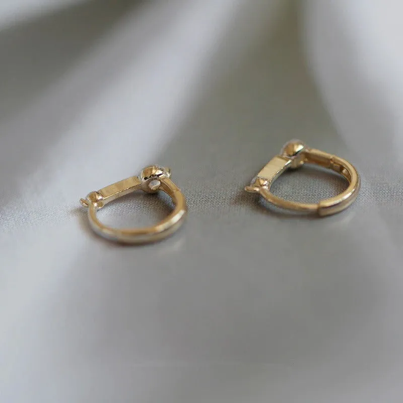 Minimalist Sparkling Zircon Adorned U-shaped Clip-On Earrings