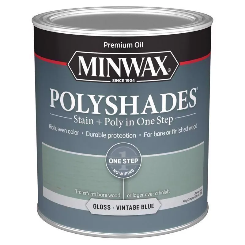 Minwax Polyshades Semi-Transparent Gloss Vintage Blue Stain/Polyurethane Finish 1 qt