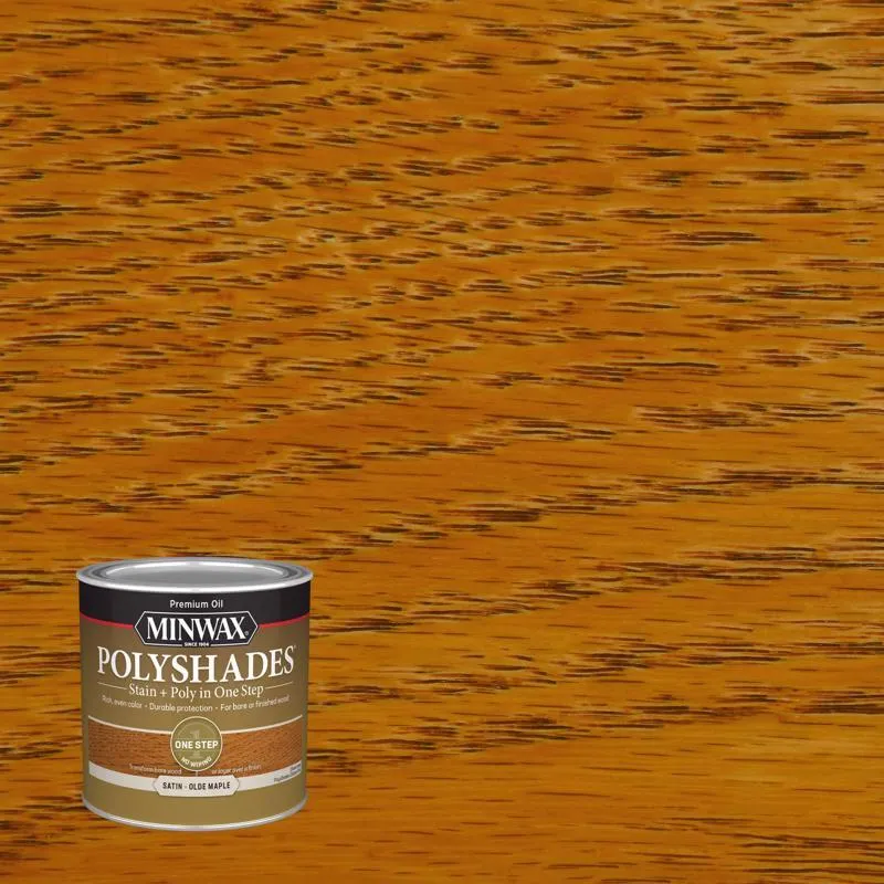 Minwax PolyShades Semi-Transparent Satin Olde Maple Oil-Based Stain/Polyurethane Finish 0.5 pt