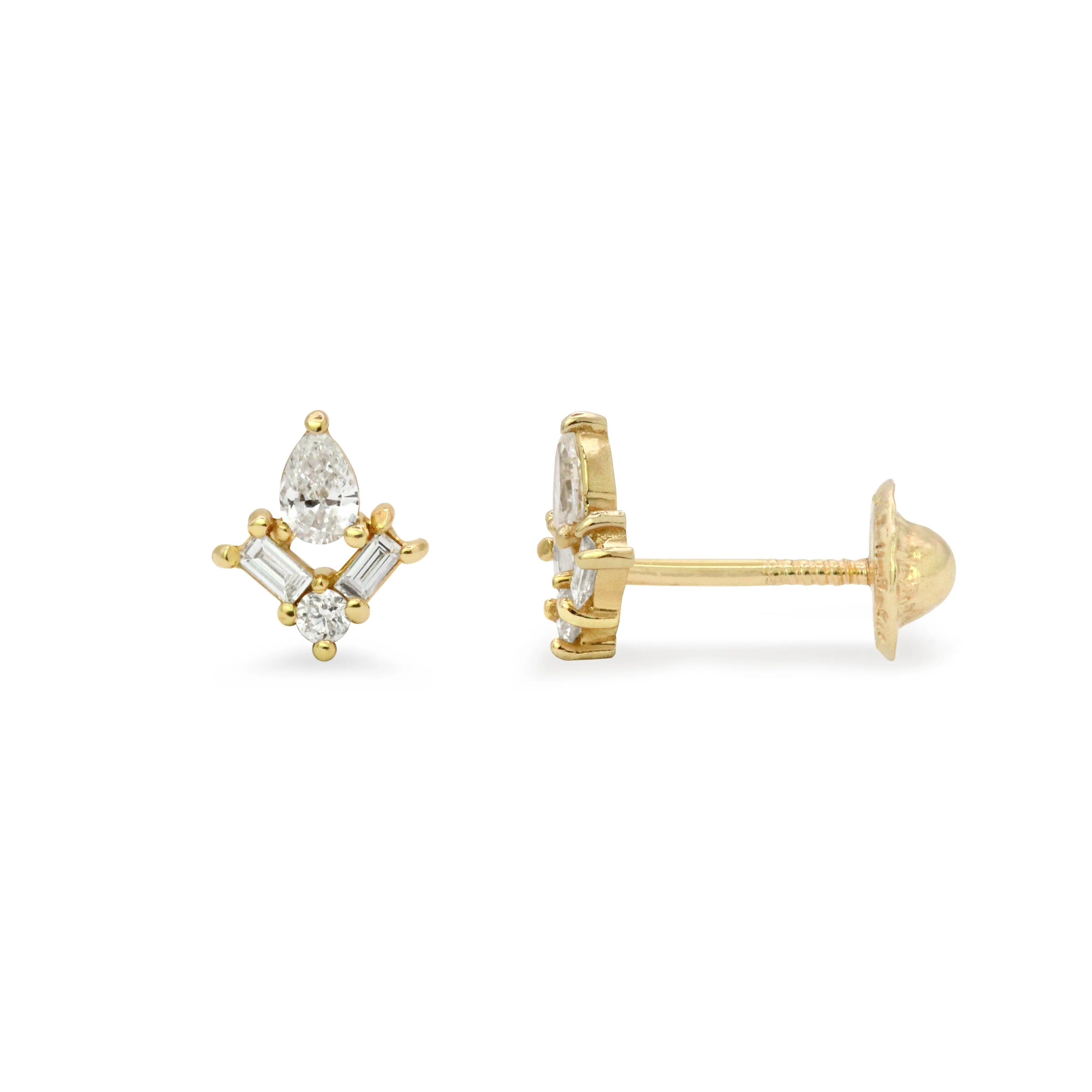 Navajo 18K Diamond Stud