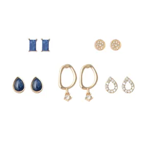 Navy & Gold Post Earring Set