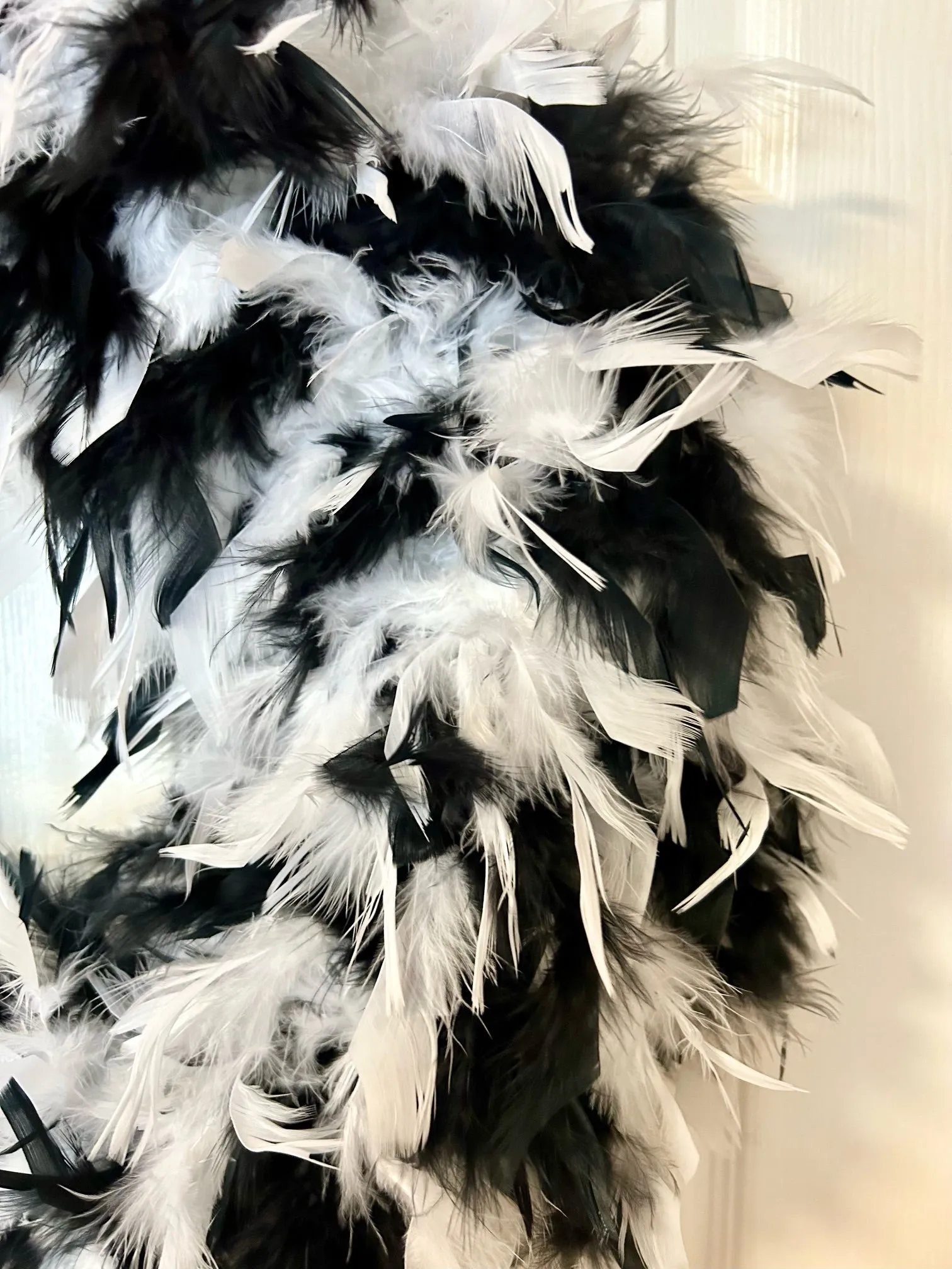 NEW - 2024 Black & White Feather Wreath