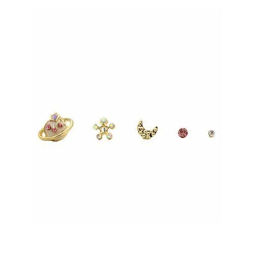 Nude Jewel Planet Moon And Star Earring Pack