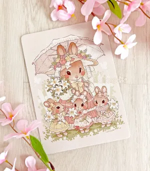 Our Sunday Best Bunny Family Textured Print