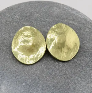 Oval Clip On Earrings - Gold