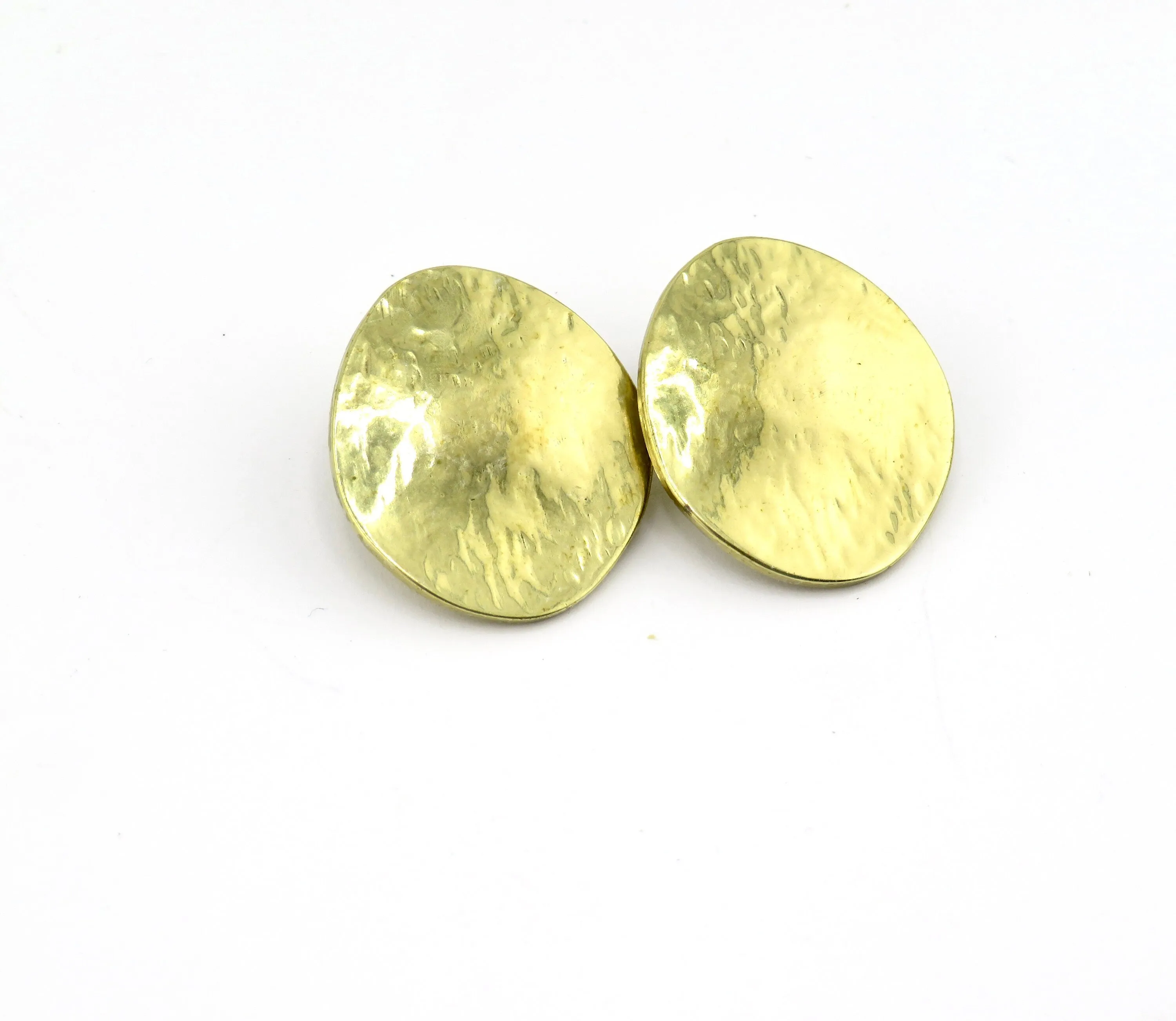 Oval Clip On Earrings - Gold