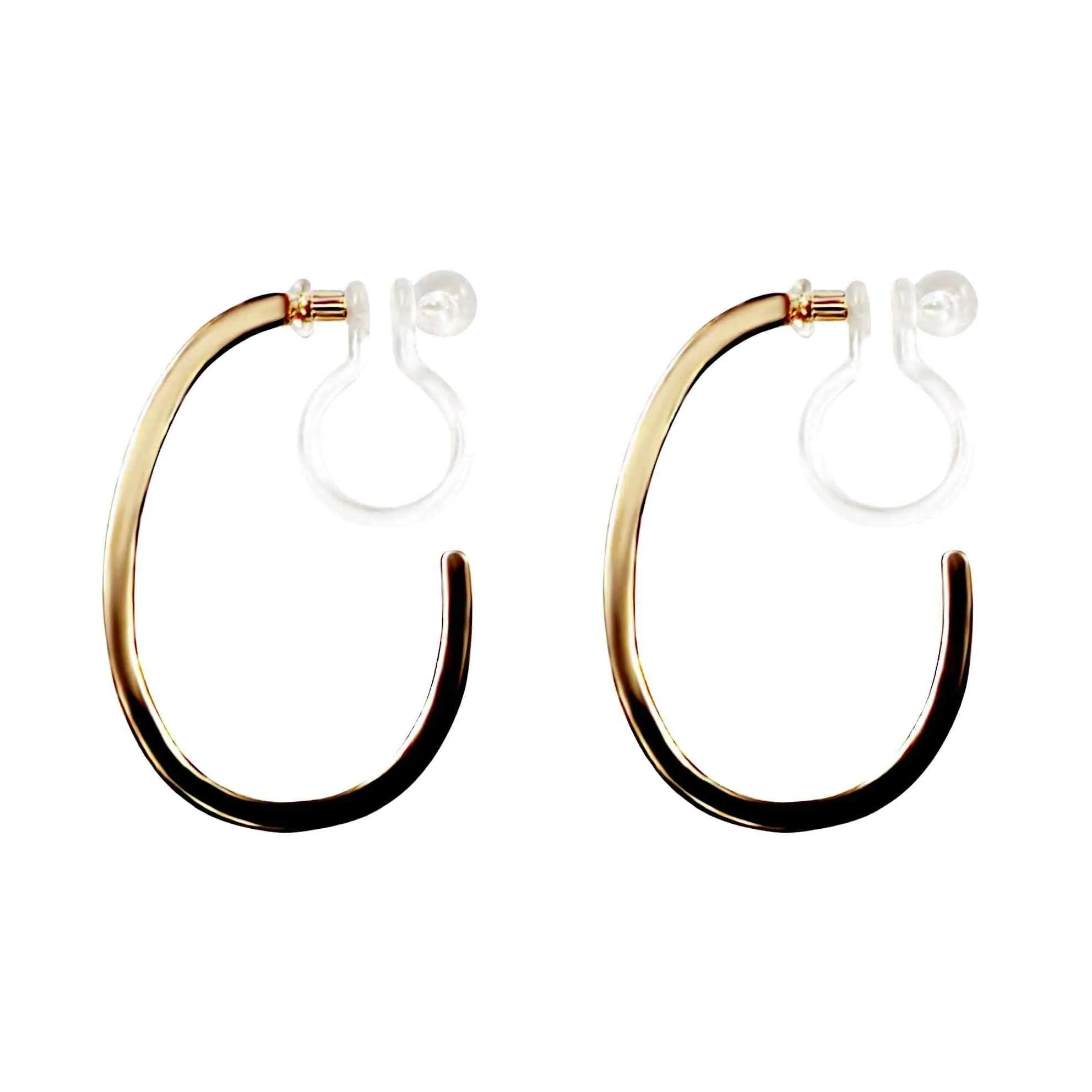 Oval Invisible Clip On Earrings (Gold/Silver)