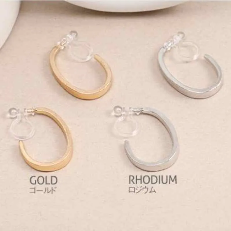 Oval Invisible Clip On Earrings (Gold/Silver)