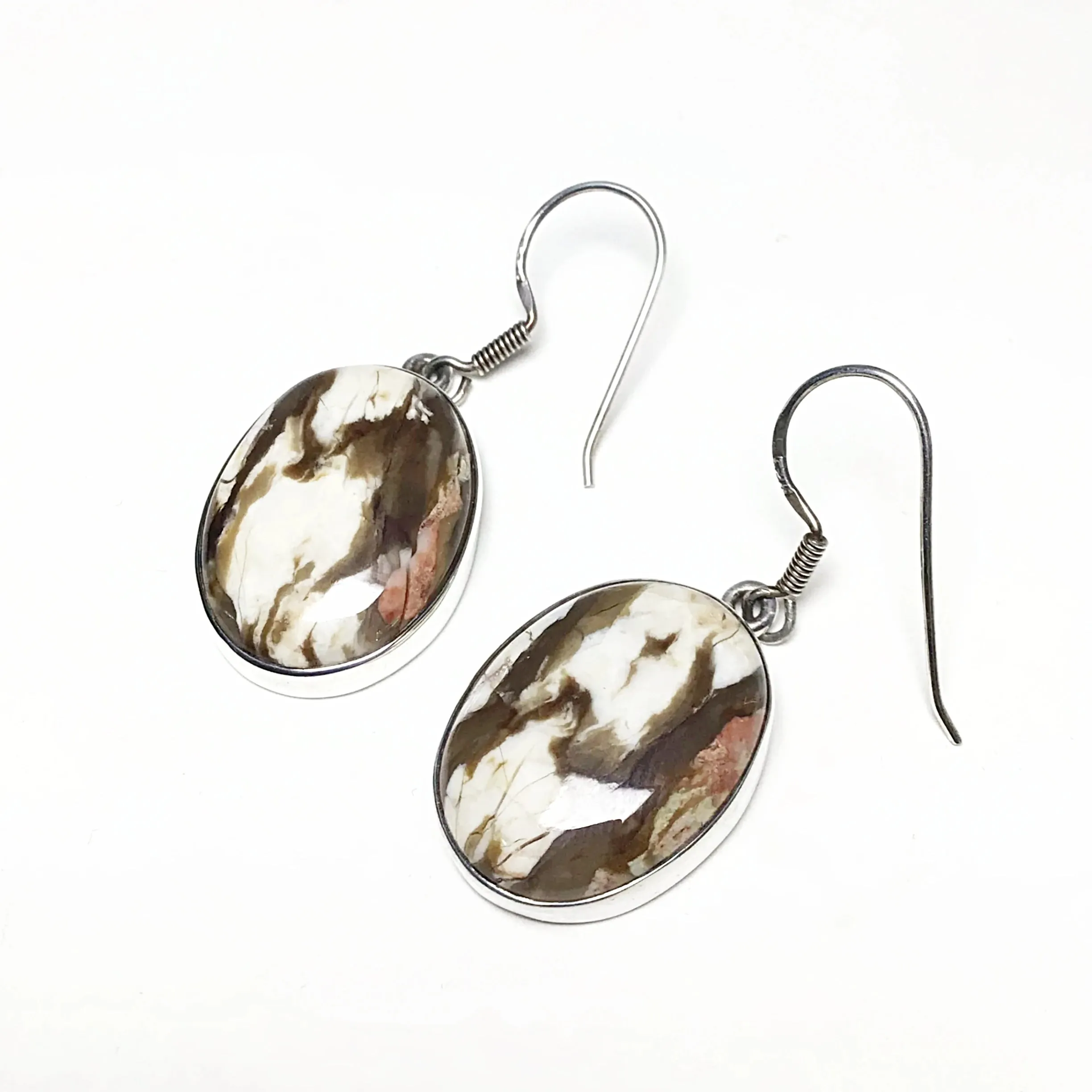 Petrified Peanut Wood Dangle Earring