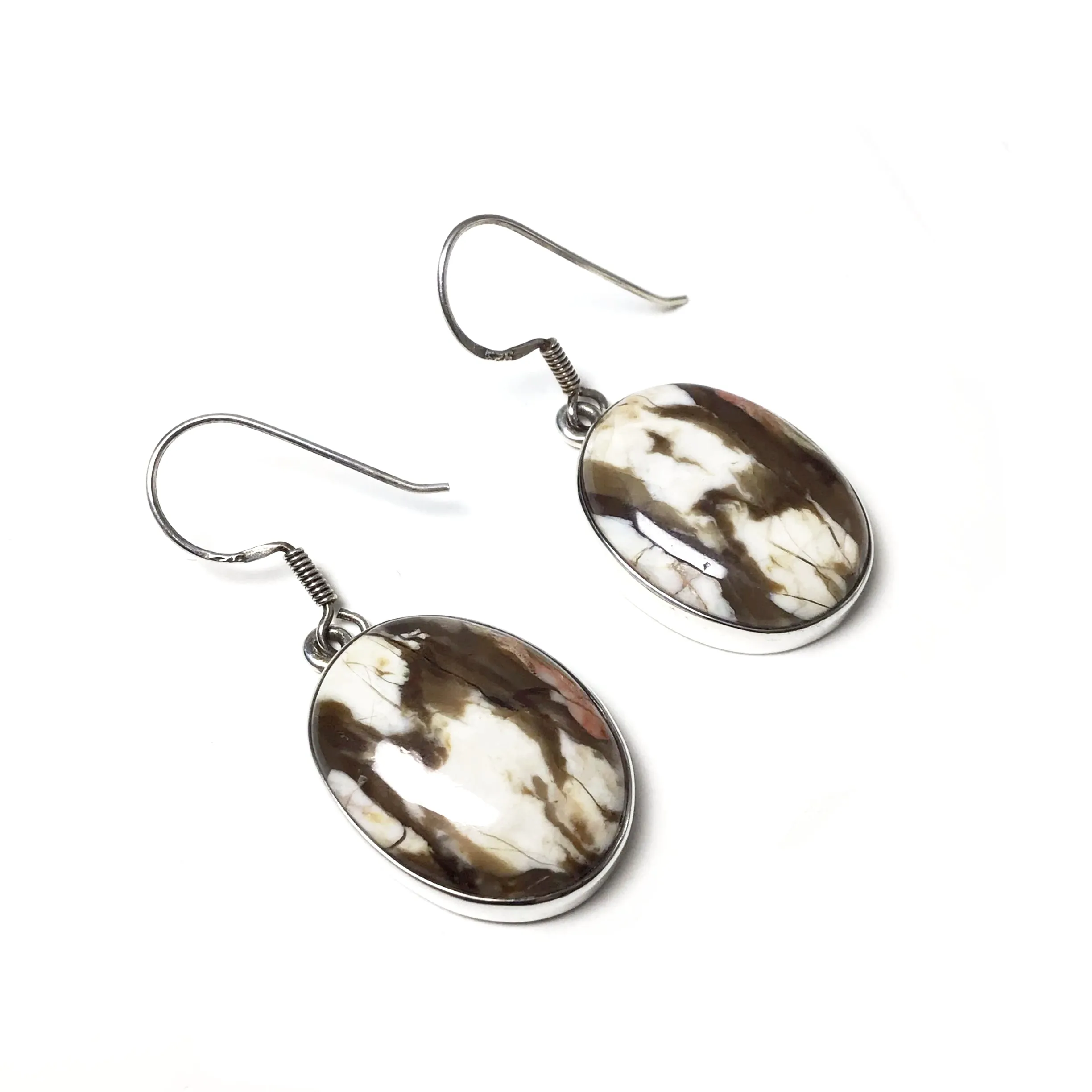 Petrified Peanut Wood Dangle Earring