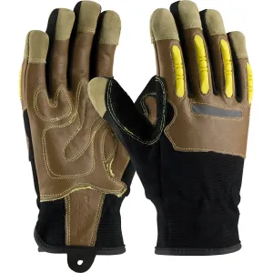 PIP 120-4100/L Goatskin Leather Palm Glove with Leather Back and Kevlar Blended Liner - Finger Impact Protection