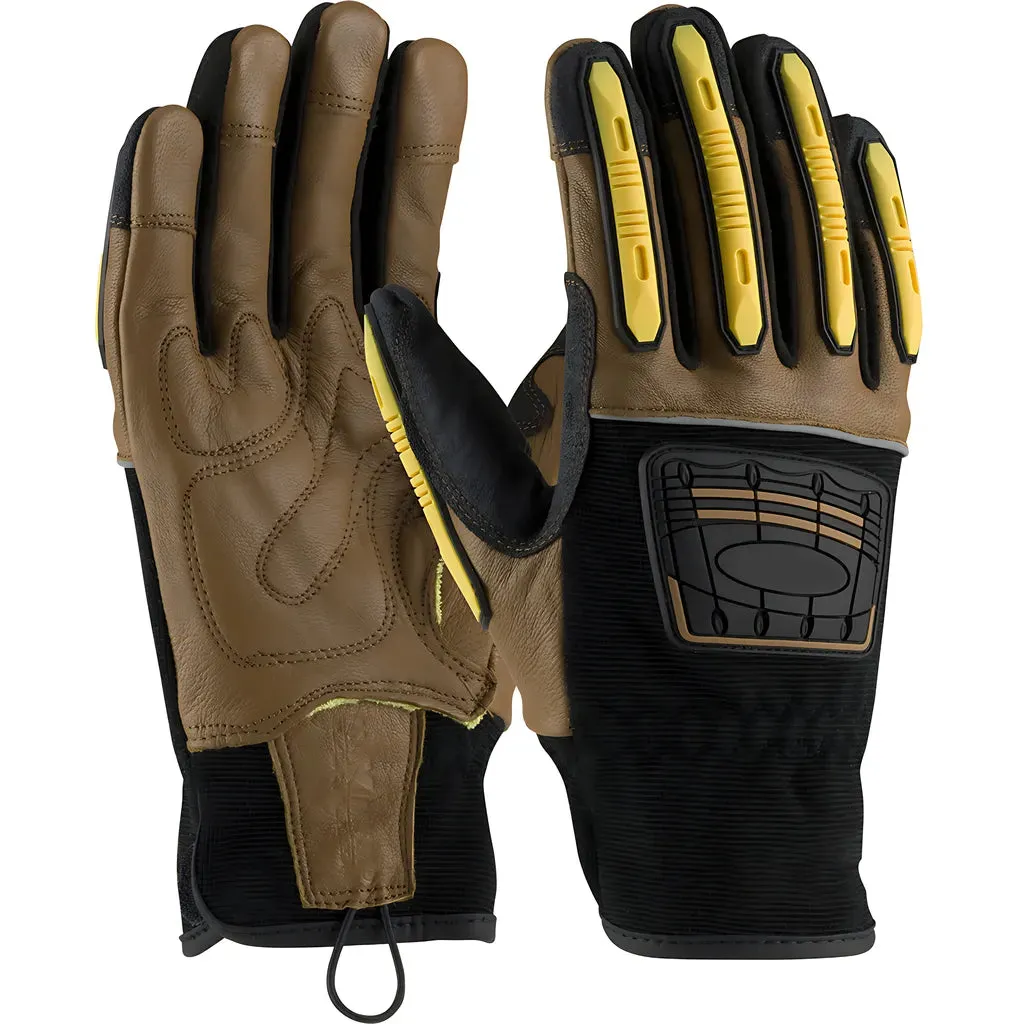 PIP 120-4150/XL Goatskin Leather Palm Glove with Leather Back and Kevlar Blended Liner - Dorsal Impact Protection