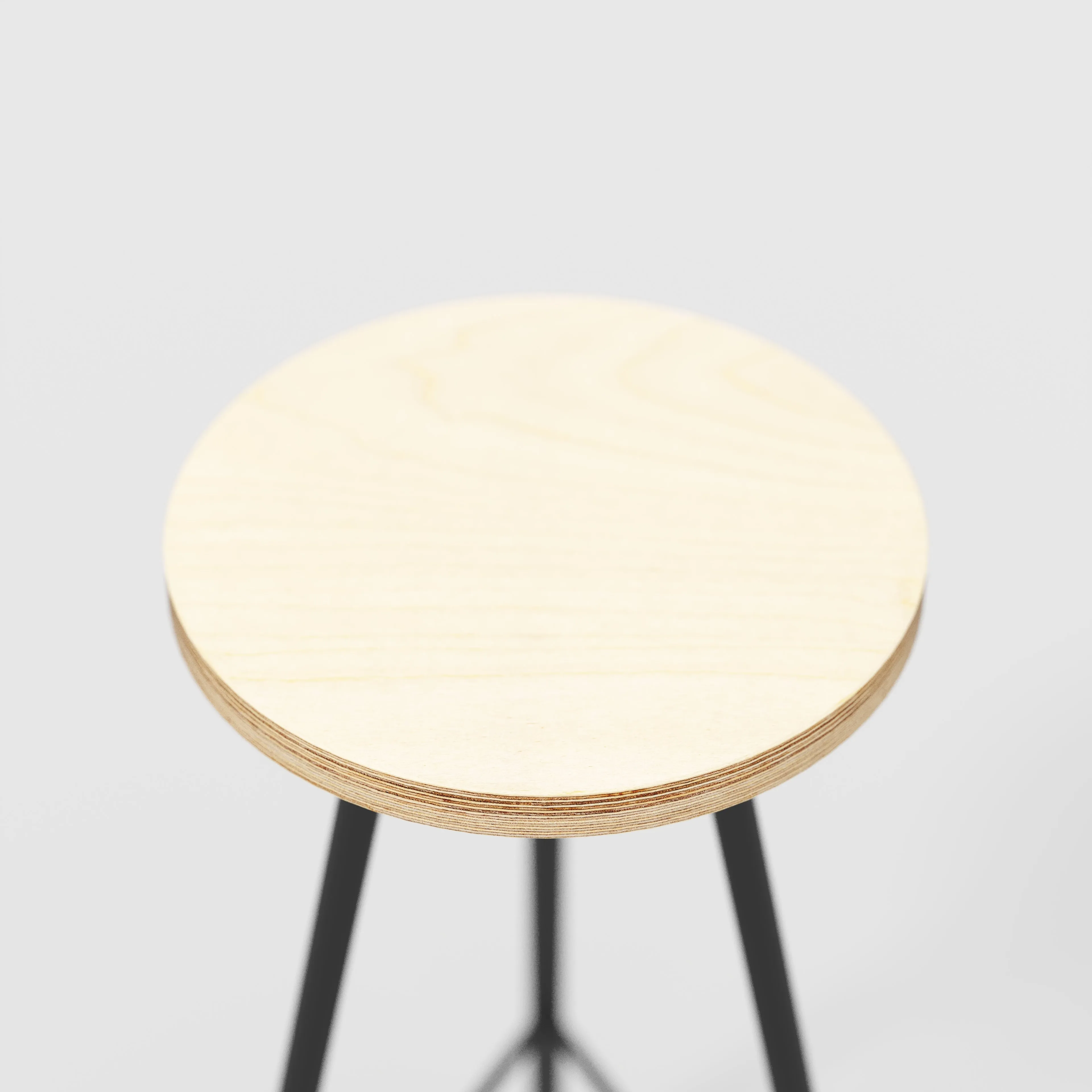 Plywood Bar Stool with Black Nord Base - Plywood Birch