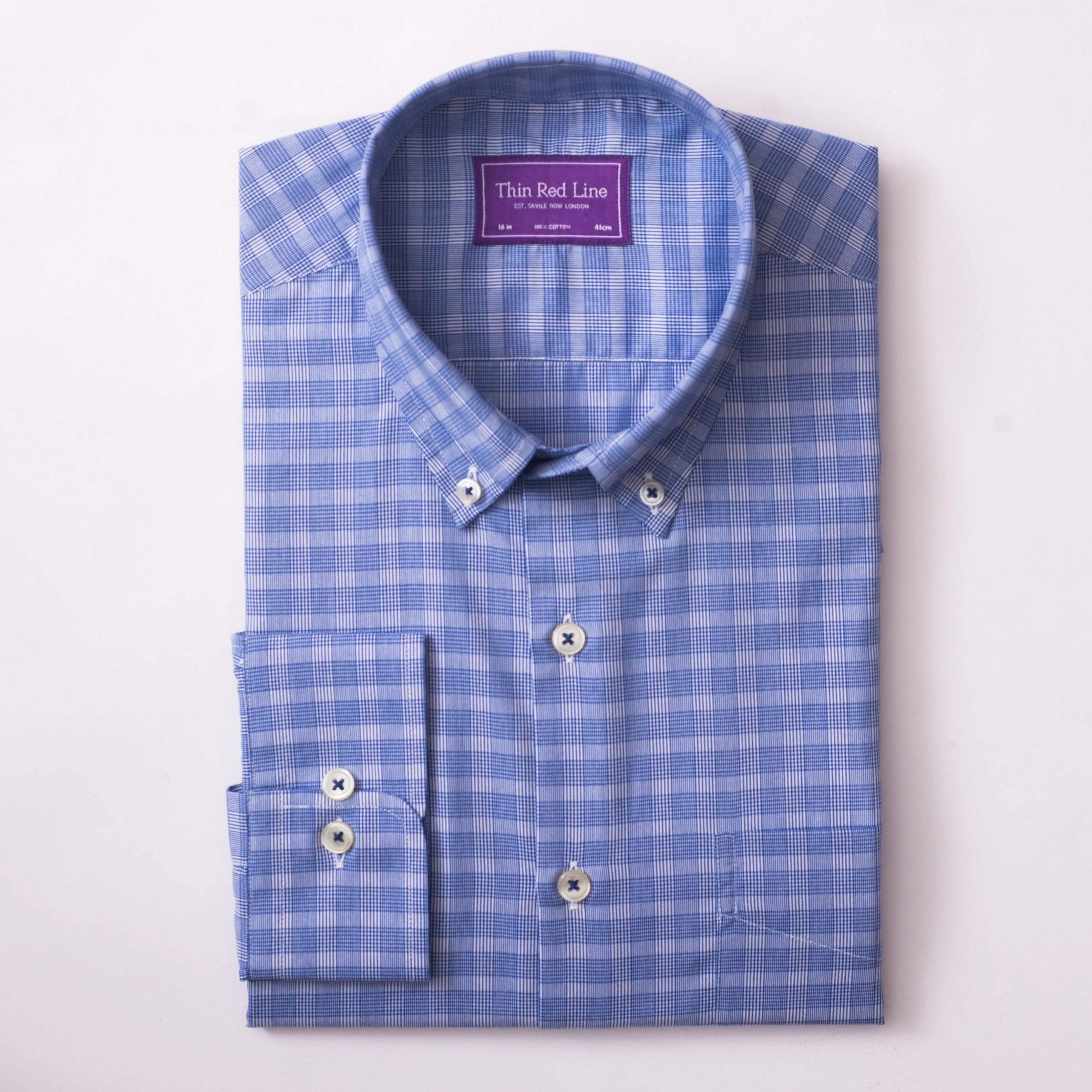 Prince Of Wales Royal Blue Casual Shirt