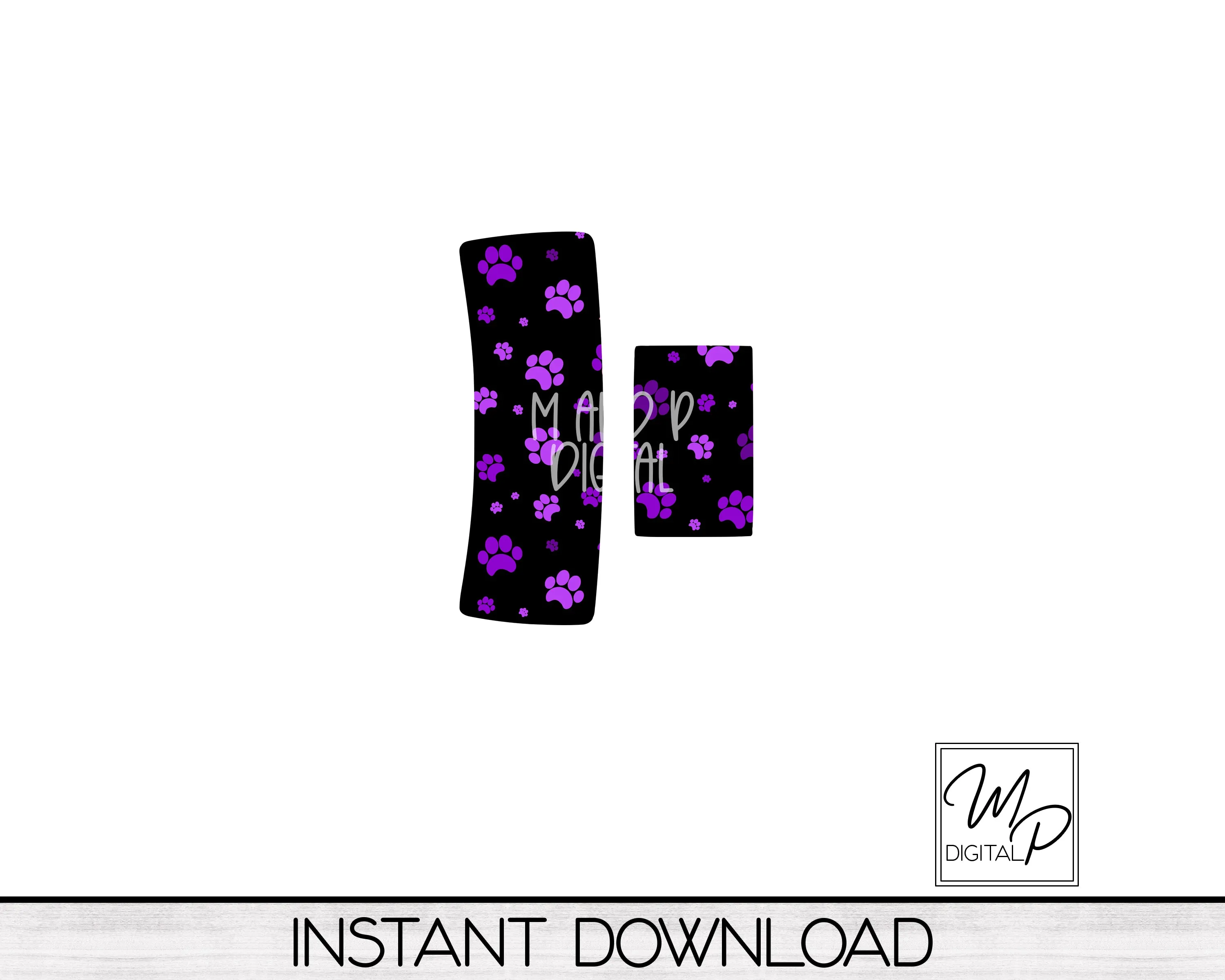 Purple Dog Paws Hair Clip PNG Sublimation Design, Digital Download