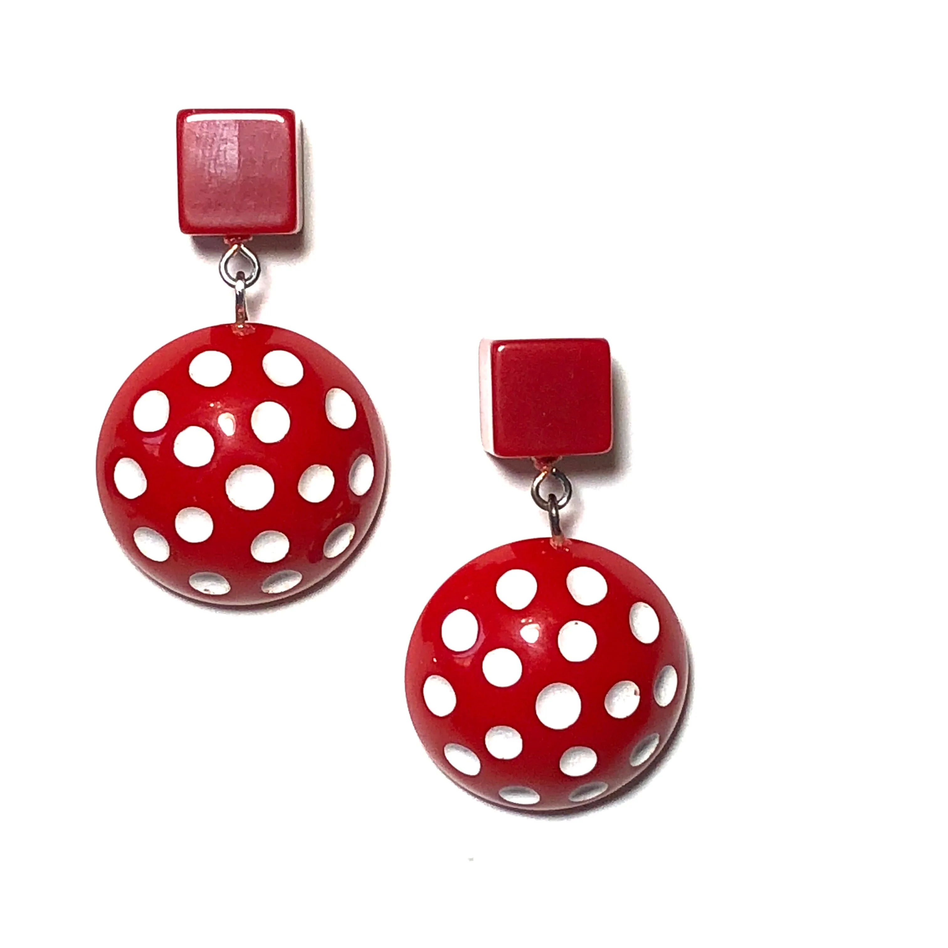 Red Black and White Retro Stud Earrings | Pin Up Girl Emergency Earring Kit