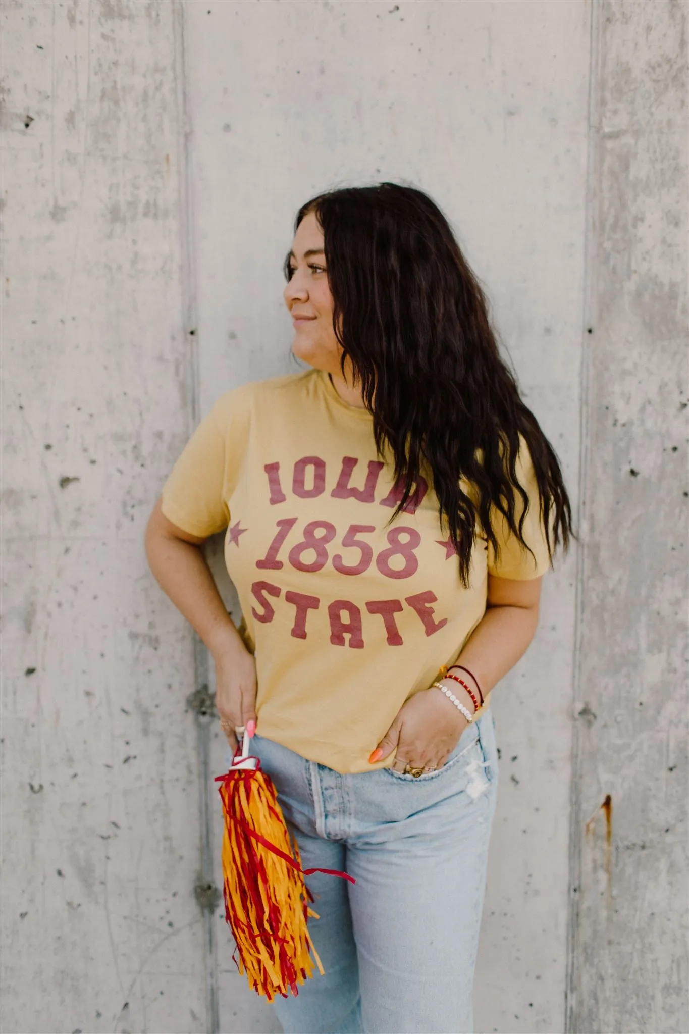 Retro Brand x Blond Genius - Iowa State '1858' Crewneck Tee in Vintage Gold