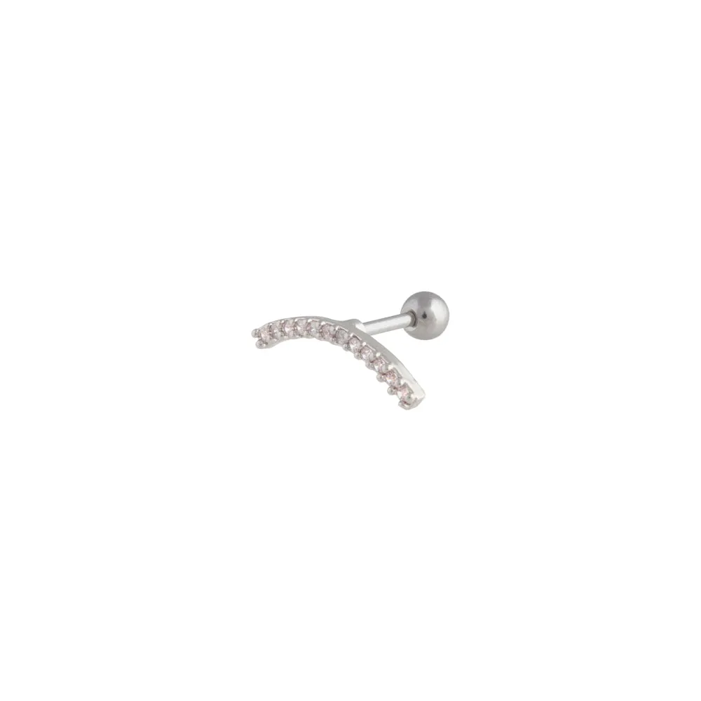 Rhodium Surgical Steel Fine Crystal Crawler Earrings