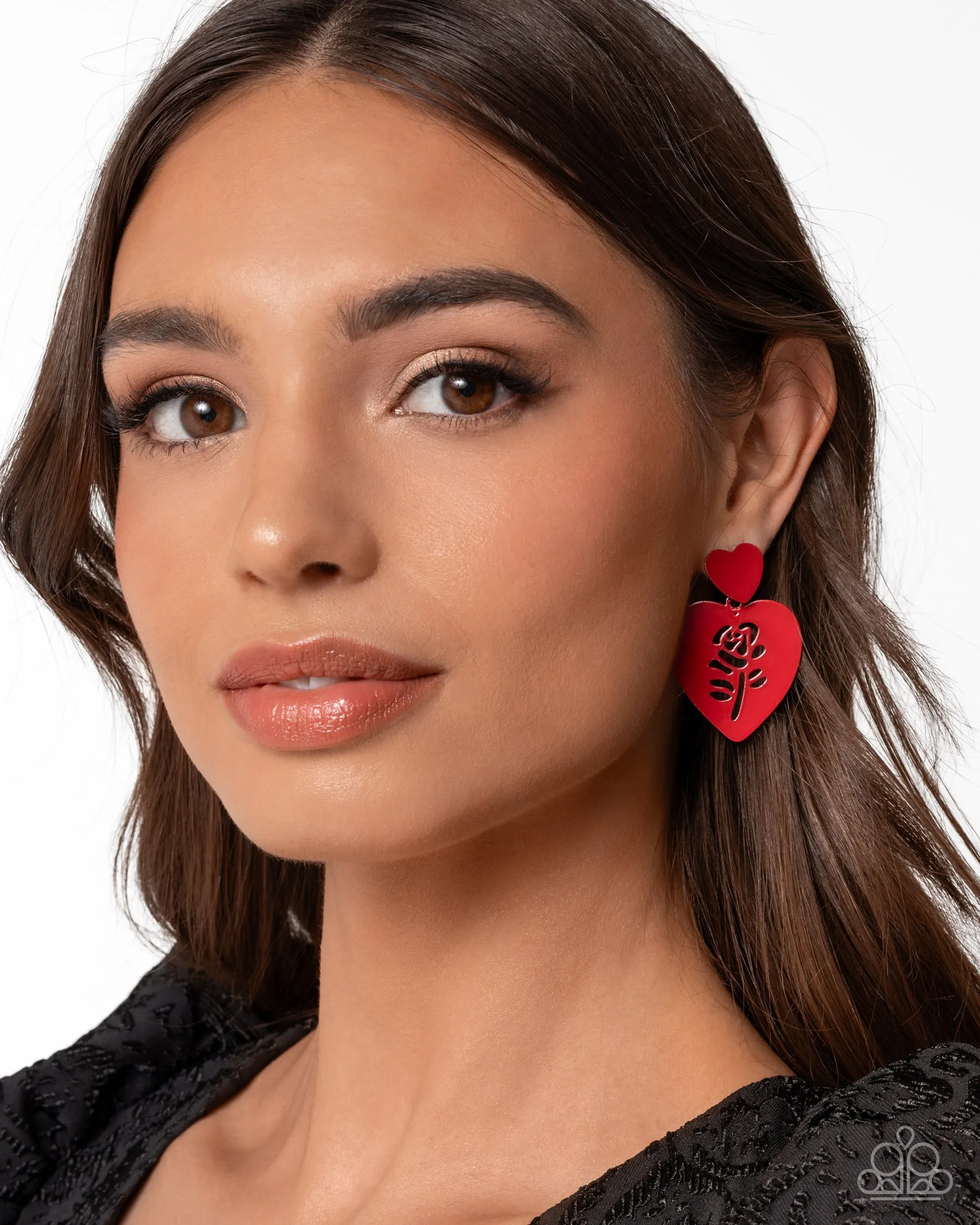 Showstopping Silhouette - Red Earring