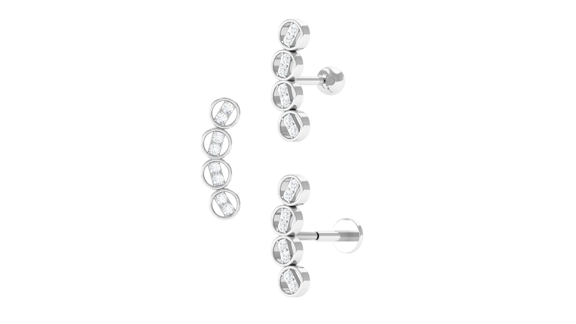 Simple Moissanite Gold Curved Helix Earring