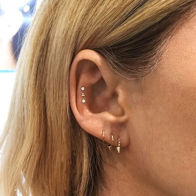 Single Spike Non-Rotating Earring by Maria Tash in Rose Gold