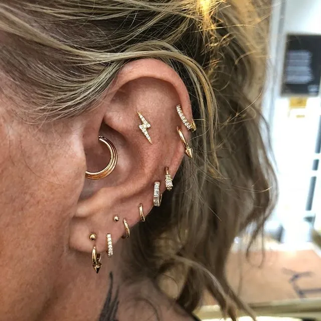 Single Spike Non-Rotating Earring by Maria Tash in Rose Gold