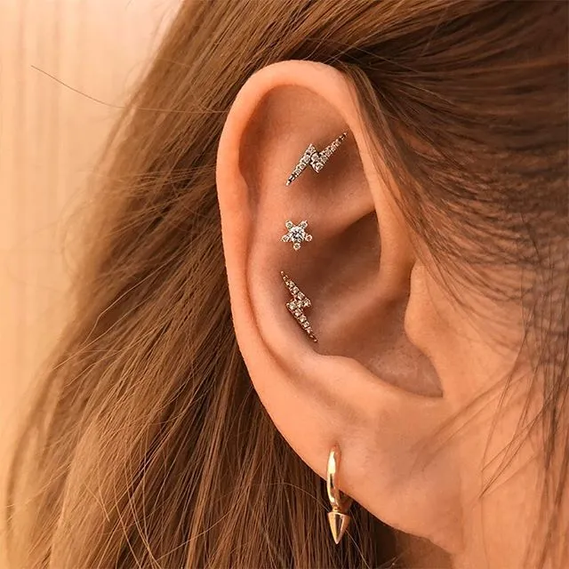 Single Spike Non-Rotating Earring by Maria Tash in Rose Gold