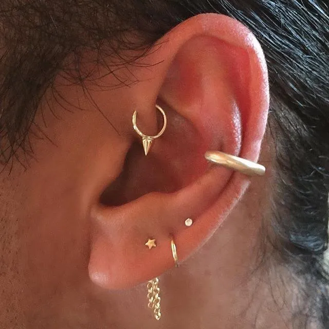 Single Spike Non-Rotating Earring by Maria Tash in Rose Gold