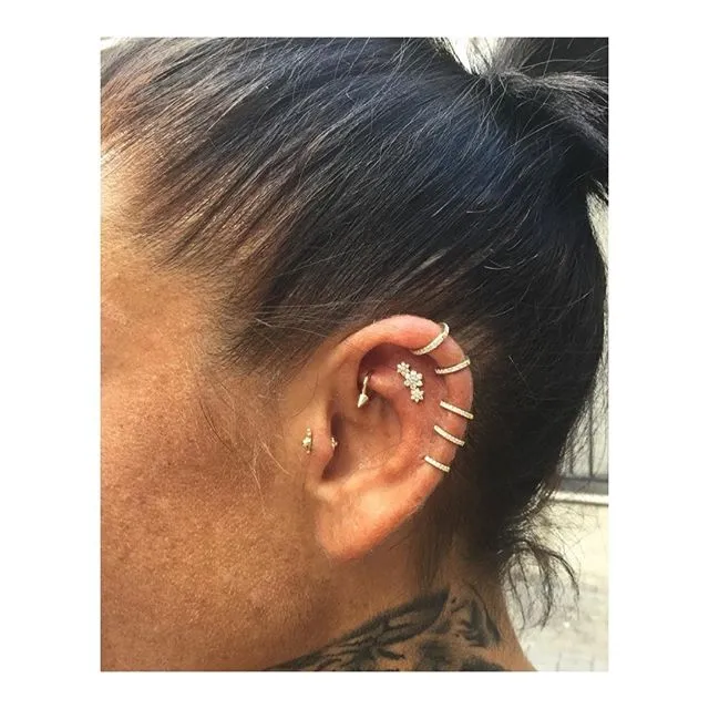 Single Spike Non-Rotating Earring by Maria Tash in Rose Gold