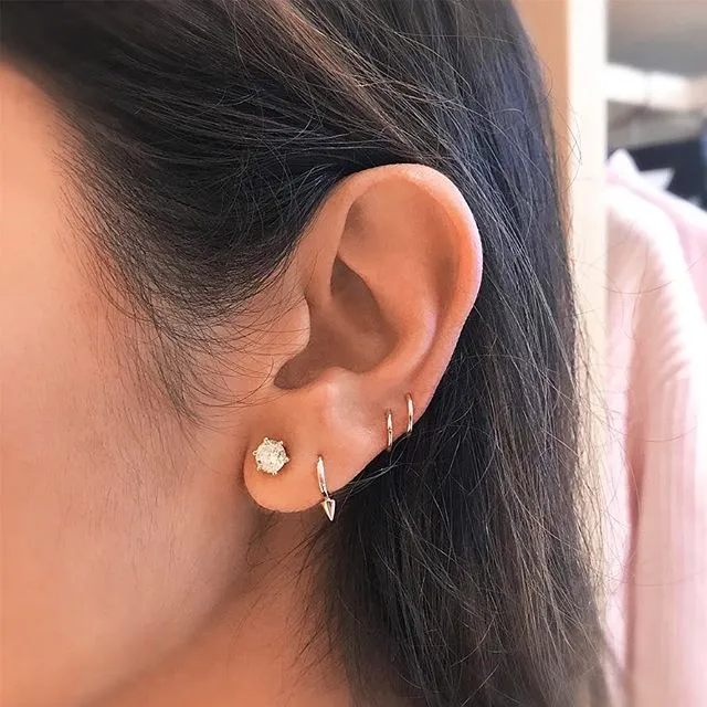 Single Spike Non-Rotating Earring by Maria Tash in Rose Gold