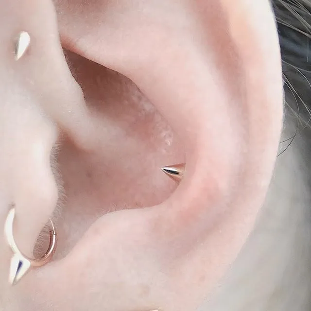 Single Spike Non-Rotating Earring by Maria Tash in Rose Gold