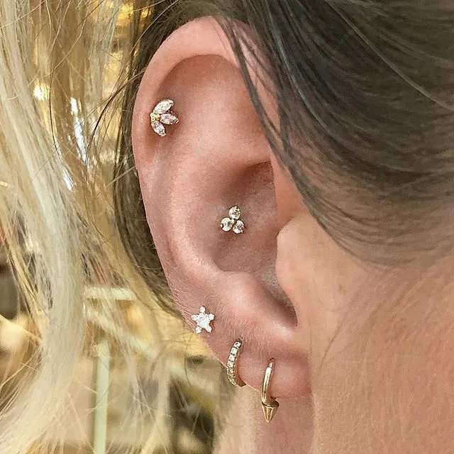 Single Spike Non-Rotating Earring by Maria Tash in Rose Gold