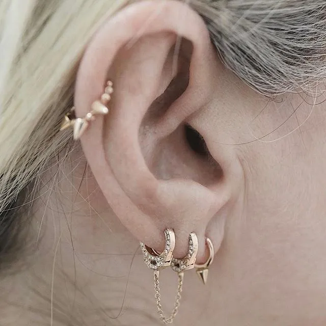 Single Spike Non-Rotating Earring by Maria Tash in Rose Gold