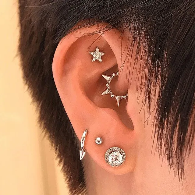 Single Spike Non-Rotating Earring by Maria Tash in Rose Gold