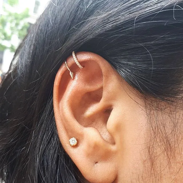 Single Spike Non-Rotating Earring by Maria Tash in Rose Gold