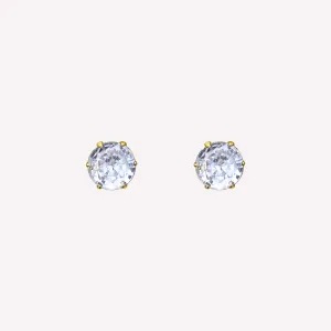 SMALL RHINESTONE STUD CLIP-ON EARRINGS IN GOLD