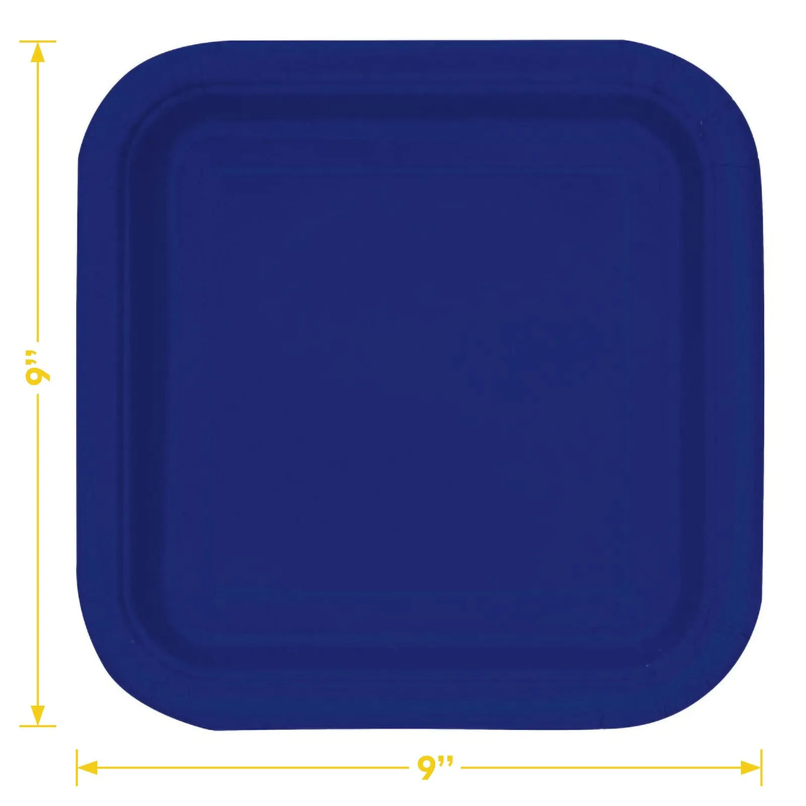 Solid Navy Blue Square Paper Dinner Plates and Lunch Napkins (Serves 14)